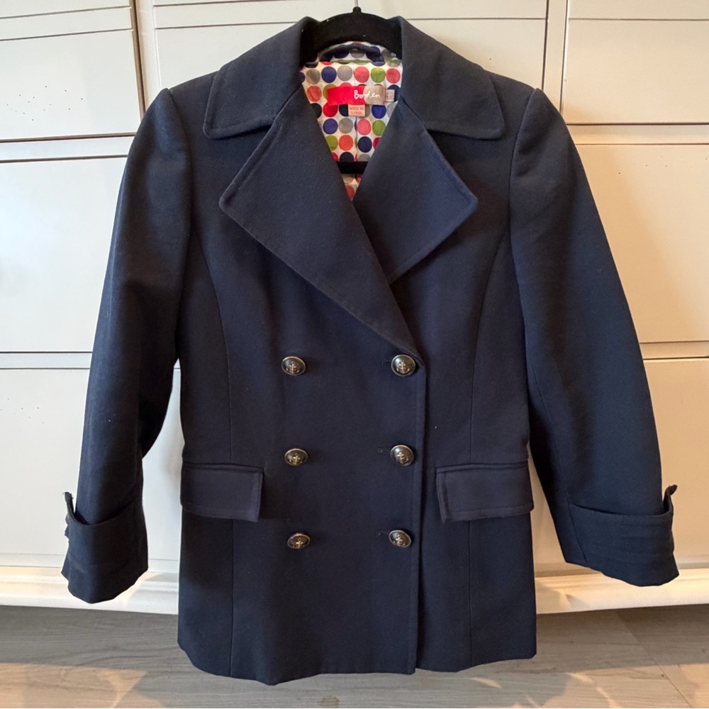 Boden Navy Cotton Peacoat